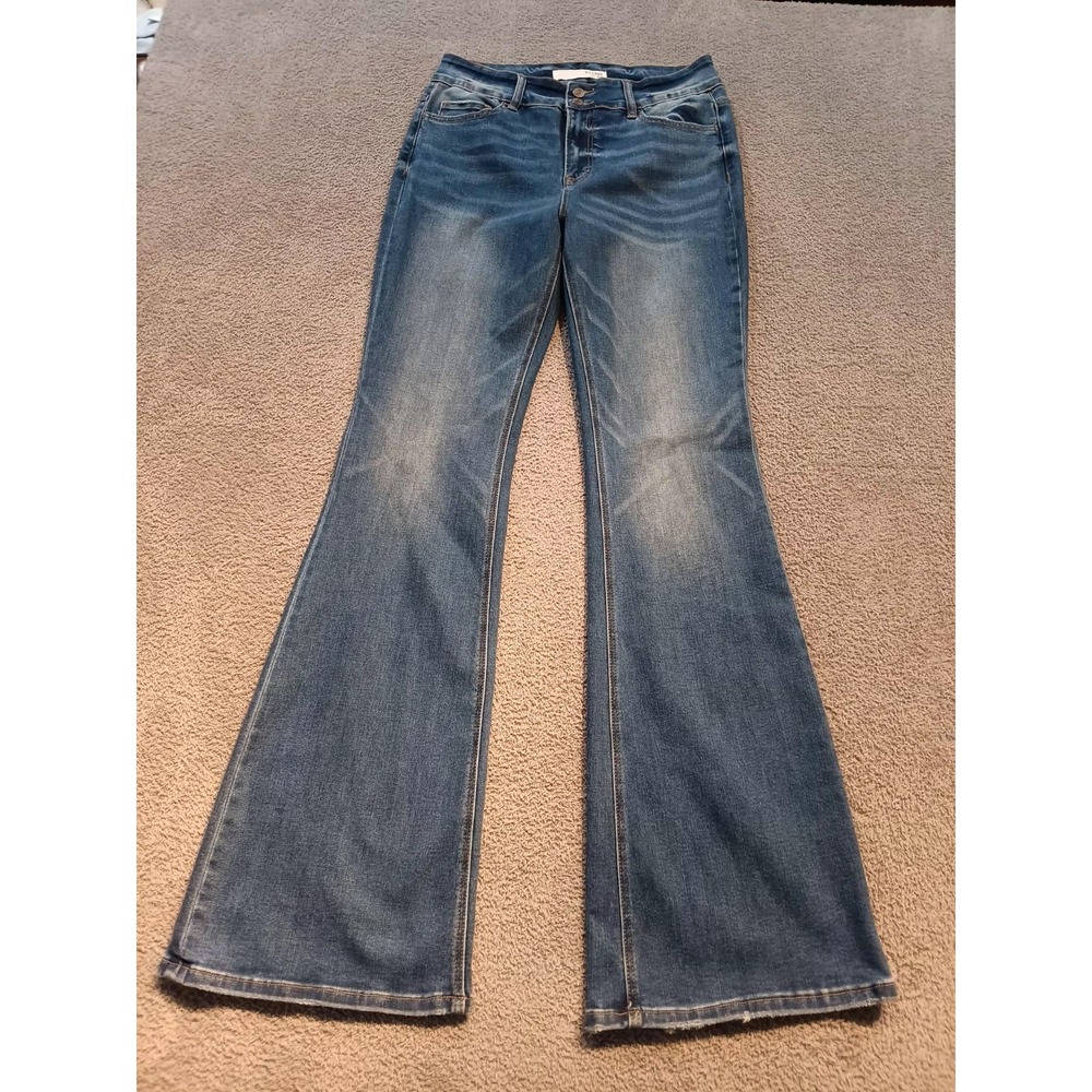 Bridge by GLY Women's High Rise Flare Jeans 31x36 Tall Dark Wash Stretch